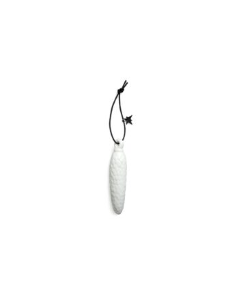 Willkommen Pinecone Ornament, White