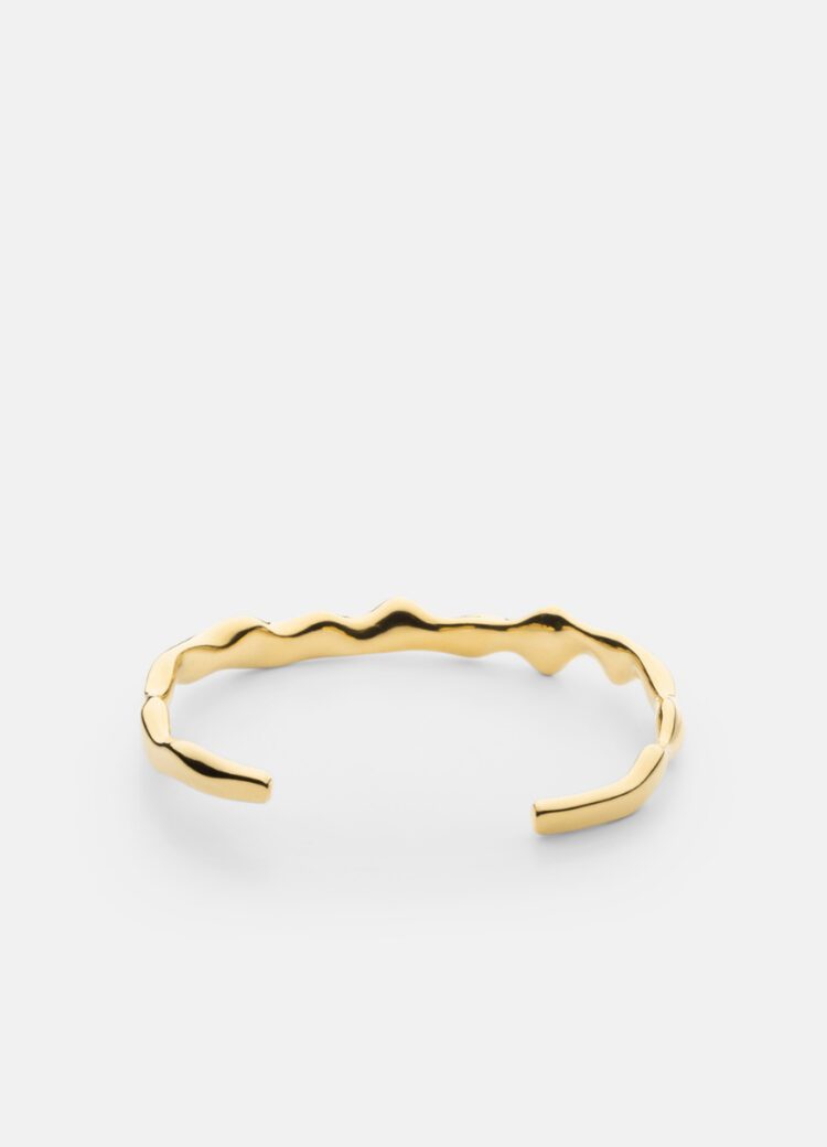 Armreif Chunky S, Edelstahl vergoldet