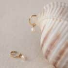 Ohrringe Hoops Pearl Gold, Small