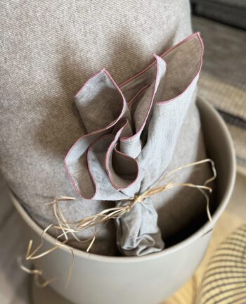 Vilnia Serviette Leinen 2er, Natur/Rose
