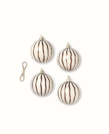 Willkommen Lines Glas Ornamente, red brown