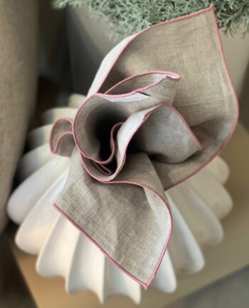 Vilnia Geschirrtuch Leinen, Natur/rose