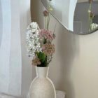 Contour Vase, Cream Dot