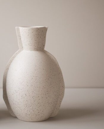 Contour Vase, Cream Dot