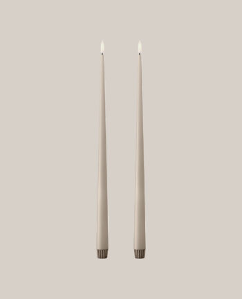 Willkommen Stabkerze LED 2er, Linen Grey