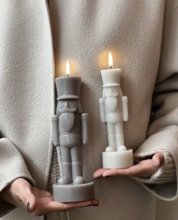 Willkommen Nussknacker Kerze LED, Oyster grey