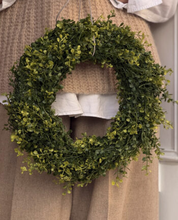 Willkommen Evergreen Buchskranz, 35cm