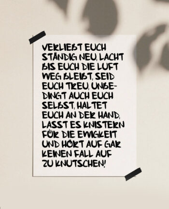 Willkommen Poster Verliebt euch, A4