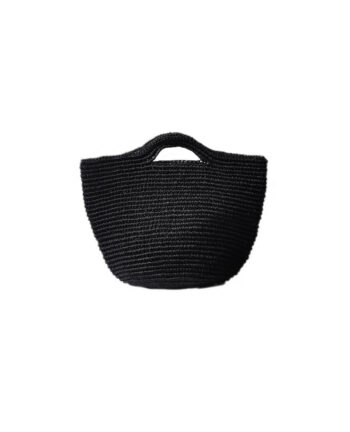 Willkommen Nordic Crochet Basket black, large